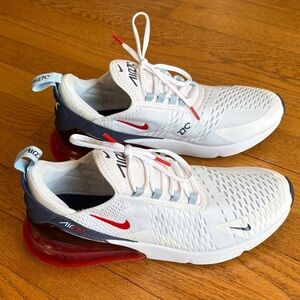 Nike Men’s Sneakers - White, Red, and Blue